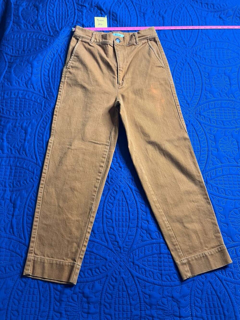 Madewell Women’s Pants Brown Cotton Blend High-Rise Casual Minimalist Trousers